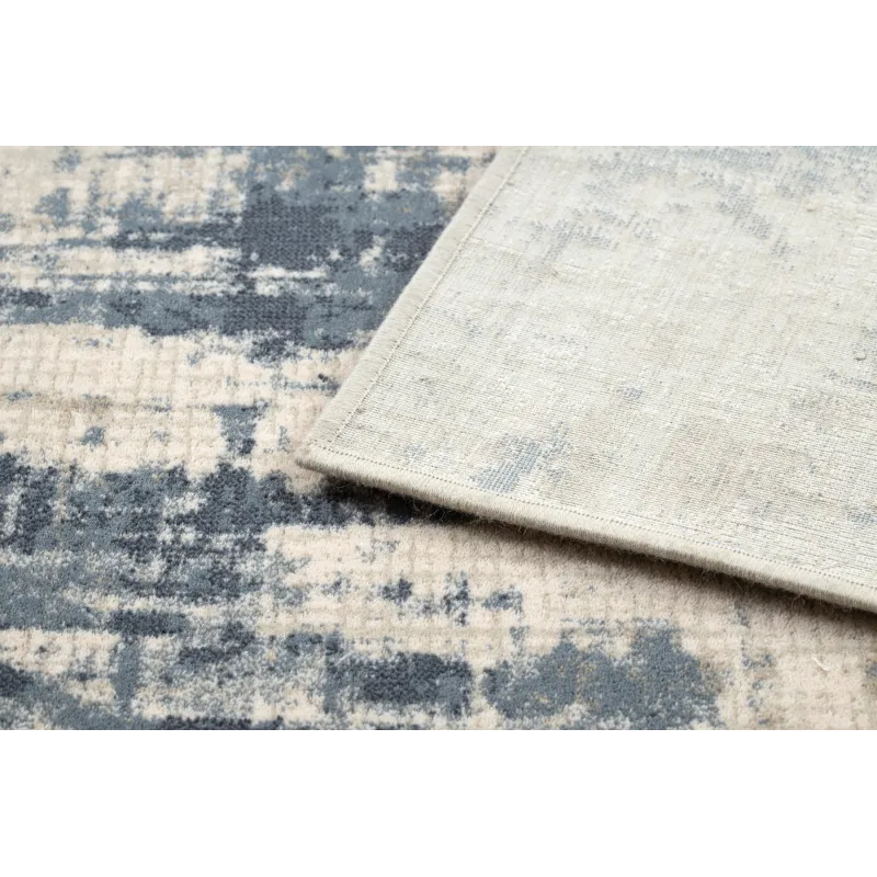 Tapis NAIN doux en beige et bleu foncé, vintage, idéal pour la chambre d'enfant