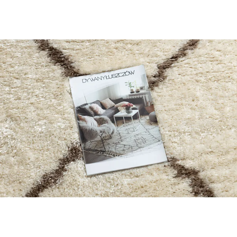 Tapis FLUFFY 2373 à motif carreaux, cercle, parfait pour un intérieur moderne