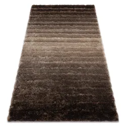 Tapis moderne FLIM 007-B3 shaggy, Rayures - Structural marron