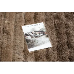Tapis FLIM 007-B3 avec rayures marron, idéal pour le salon contemporain