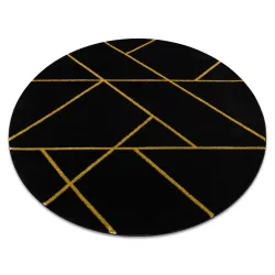 Tapis EMERALD exclusif 1012 cercle - glamour, élégant marbre, géométrique noir / or