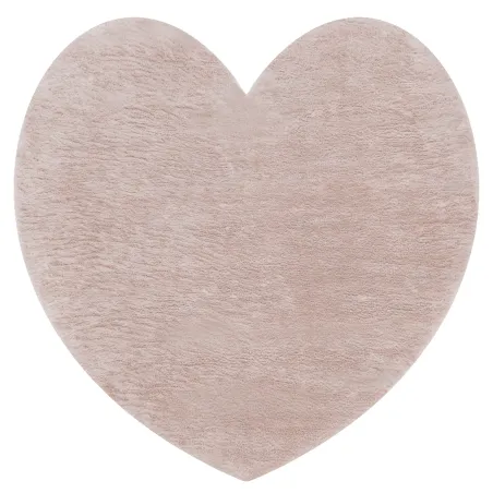 Tapis SHAPE 3105 Shaggy Cœur - rose en peluche, antidérapant, lavable
