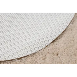 Tapis shaggy polyvalent beige, idéal pour le jardin ou la terrasse