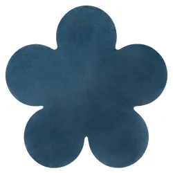 Tapis SHAPE 3106 Shaggy Fleur - bleu en peluche, antidérapant, lavable