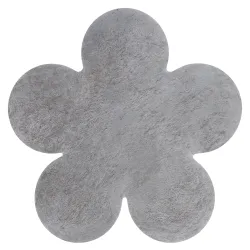 Tapis SHAPE 3106 Shaggy Fleur - gris en peluche, antidérapant, lavable