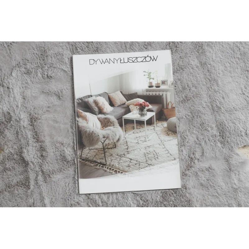 Tapis Shaggy doux gris, agréable au toucher, parfait pour la chambre