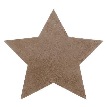 Tapis SHAPE 3148 Shaggy Star en camel, pelucheux et lavable