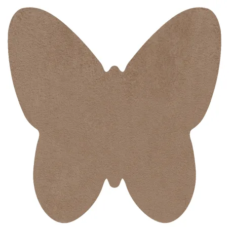 Tapis shaggy beige en peluche et camel, lavable et antidérapant