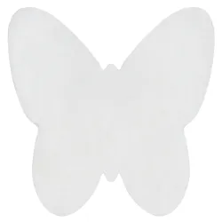 Tapis SHAPE 3150 Shaggy Papillon - ivoire en peluche, antidérapant, lavable