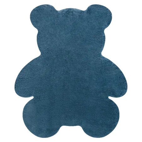 Tapis shaggy bleu, antidérapant et lavable, parfait pour la chambre d'enfant