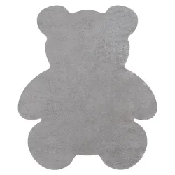 Tapis SHAPE 3146 Shaggy ours en peluche - gris, antidérapant, lavable