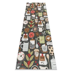 Tapis lavable ANDRE 1297 Mug, café, pour la cuisine, antidérapant - marron
