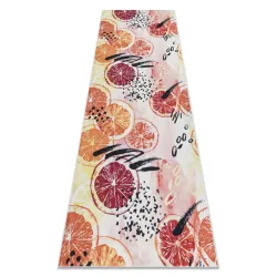 Tapis lavable ANDRE 1270 Des oranges, pour la cuisine, antidérapant - rose