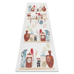 Tapis lavable ANDRE 1299 Vaisselle, pour la cuisine, antidérapant - beige