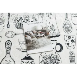 Tapis ANDRE 1318, beige, facile à nettoyer, pour cuisine