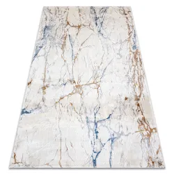 Tapis ACRYLIQUE ELITRA 9962 Marbre vintage ivoire / bleu