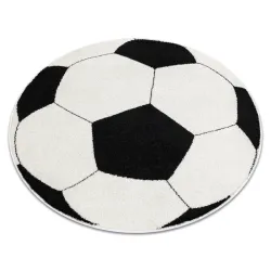 Tapis SILVER rond ballon - noir blanc