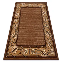Tapis BCF Morad FELIKS Feuilles, cadre classique - marron