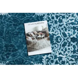 Tapis ANTIKA bleu, idéal pour le lavage, s'adapte à tous les espaces
