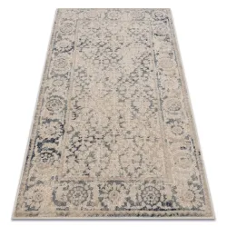 Tapis NAIN Cadre ornement vintage 68981/50955 beige / bleu foncé