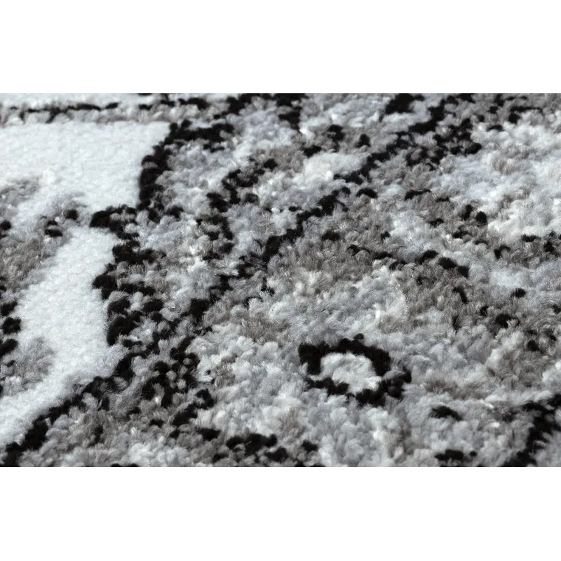 Tapis classique gris avec fleurs pour le couloir