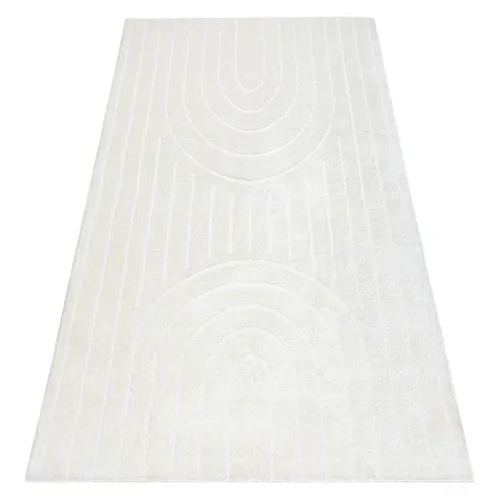 Tapis moderne géométrique crème, parfait pour les intérieurs contemporains