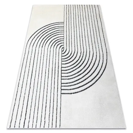 Tapis moderne géométrique crème et noir, design élégant, tapis modernes