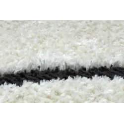 Tapis moderne avec texture unique, crème et noir pour le salon