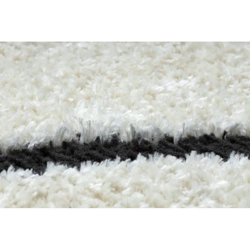 Tapis moderne avec texture unique, crème et noir pour le salon