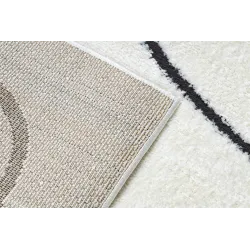 Tapis de jardin crème et noir, design moderne pour espaces extérieurs
