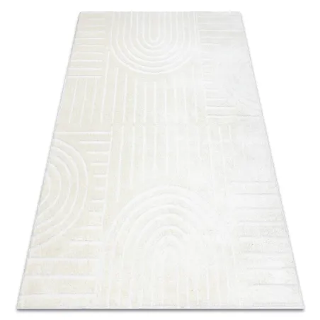 Tapis moderne géométrique crème, ajout élégant pour votre salon