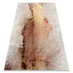 Tapis lavable MIRO 52101.801 Abstraction antidérapant - beige / or