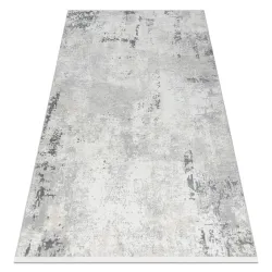 Tapis moderne DUKE 51378 crème / gris - Béton, pierre structuré, très doux, franges