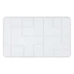 Tapis de salle de bain SUPREME LINES rayures, antidérapant, doux - blanc