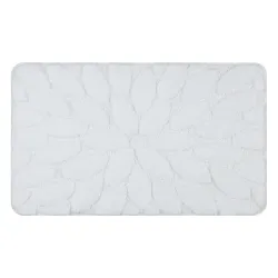Tapis de salle de bain SUPREME STONES pierres, antidérapant, doux - blanc