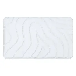 Tapis de salle de bain SUPREME WAVES vagues, antidérapant, doux - blanc