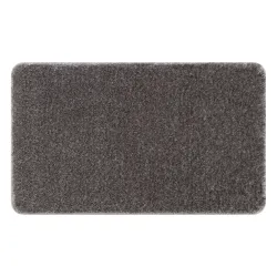 Tapis de salle de bain SANTA uni, antidérapant, doux - gris