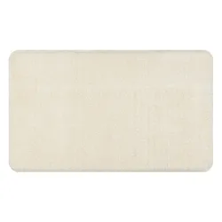 Tapis de salle de bain SANTA uni, antidérapant, doux - blanc