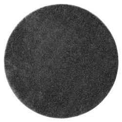 Tapis de salle de bain SYNERGY rond glamour, antidérapant, doux - lurex gris