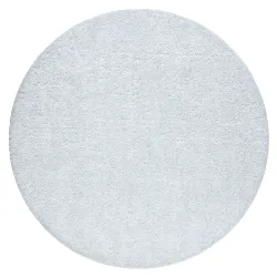 Tapis de salle de bain SYNERGY rond glamour, antidérapant, doux - lurex blanc