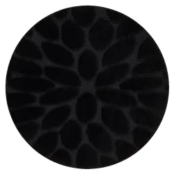 Tapis de salle de bain SUPREME rond STONES pierres, antidérapant, doux - noir