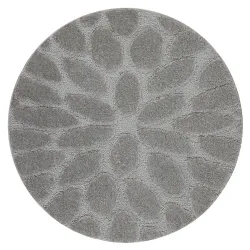 Tapis de salle de bain SUPREME rond STONES pierres, antidérapant, doux - gris