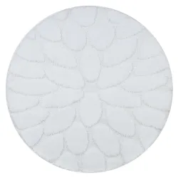 Tapis de salle de bain SUPREME rond STONES pierres, antidérapant, doux - blanc