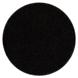 Tapis de salle de bain SANTA rond uni, antidérapant, doux - noir