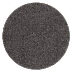 Tapis de salle de bain SANTA rond uni, antidérapant, doux - gris