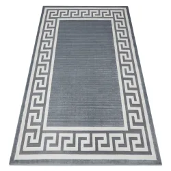 Tapis PEARL 51327F gris - Cadre, grec exclusif, structuré