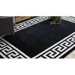 Dywan PEARL 51327H czarny - Ramka, grecki ekskluzywny, strukturalny 