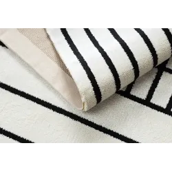 Dywan PEARL 51333K krem / czarny - Linie, ekskluzywny, strukturalny 