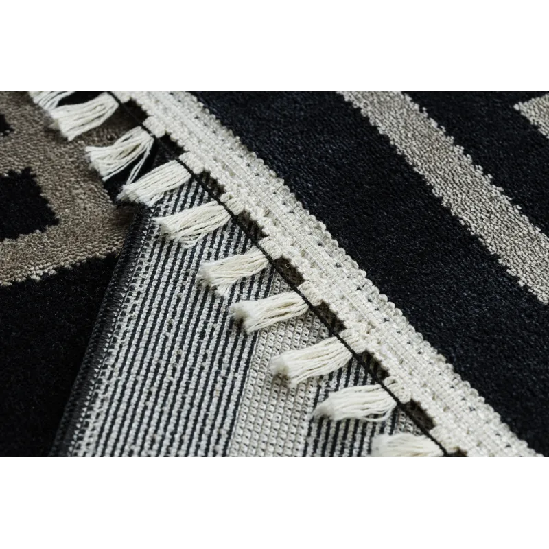 Dywan AMOUR 53078B czarny - Geometryczny, linie nowoczesny, elegancki