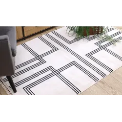 Dywan AMOUR 53091C krem - Geometryczny, linie nowoczesny, elegancki